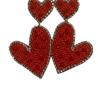 Something Special La - Women's Rhinestone Beaded Heart Dangle Earrings
