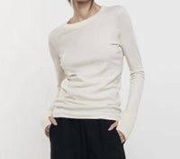 Enza Costa - Cashmere Cotton Easy Cuffed Crew Top