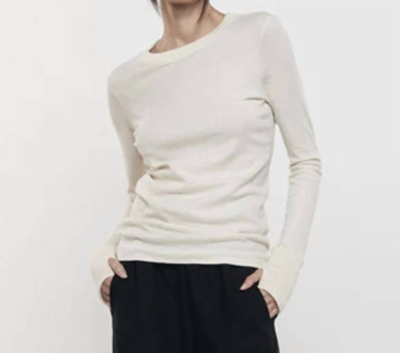 Enza Costa - Cashmere Cotton Easy Cuffed Crew Top