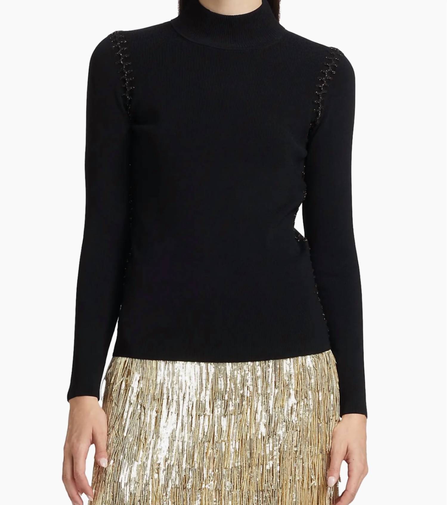 Elie Tahari - The Nina Whipstitched Turtleneck Sweater