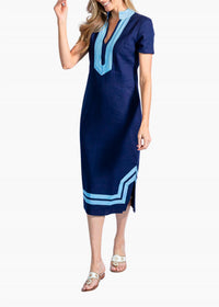 Sail To Sable - Short Sleeve Classic Maxi Tunic Dress