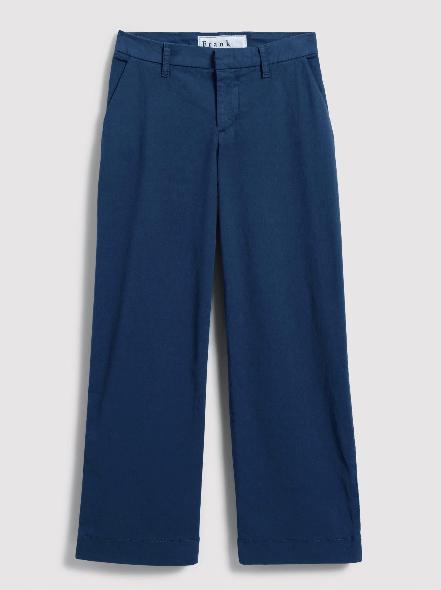 Frank & Eileen Women's Westport The Italian Wide Leg Chino Pant in navy - women's pants - view 5