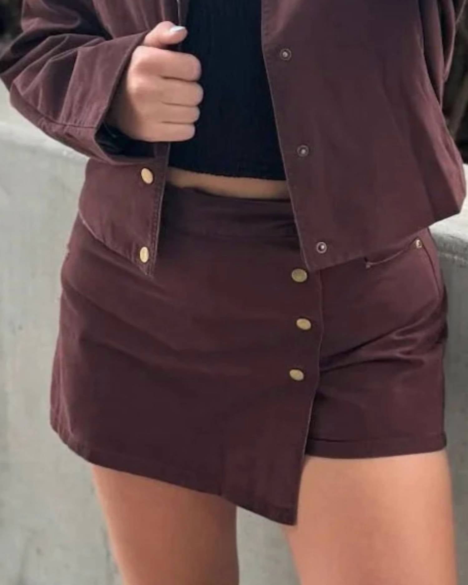 RESET by Jane Carly Mini Skort in brown - women's shorts
