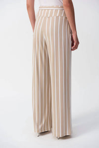 Joseph Ribkoff - Striped Silky Knit Wide-Leg Pants