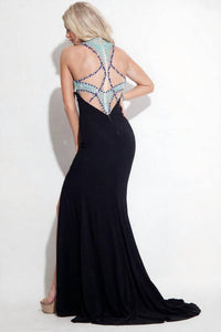 Rachel Allan - Halterneck Jersey Evening Gown