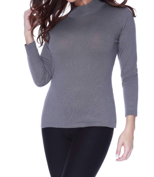 LONG SLEEVE MOCK NECK TOP