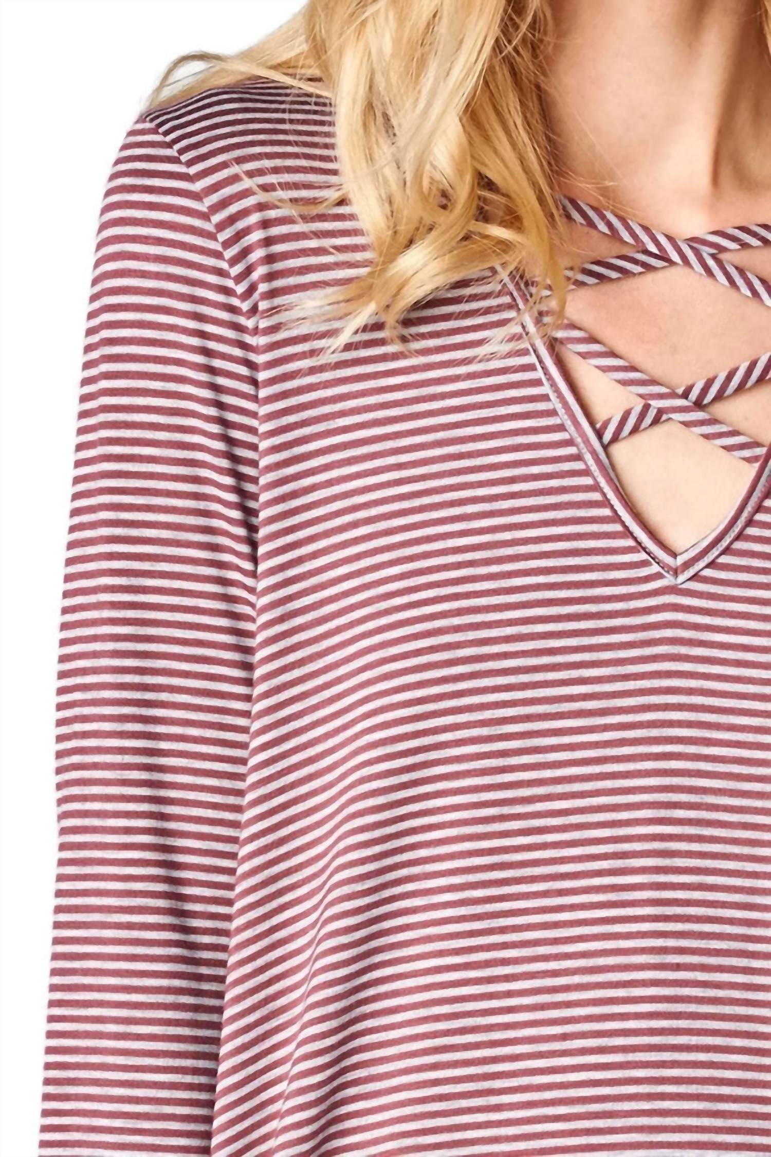 Oddi - Pinstriped Swing Tunic - PLUS
