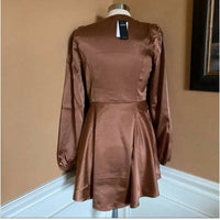 Afrm - Madine Satin Fit & Flare Dress