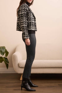 Tribal - Chunky Plaid Boucle Button-front Blazer