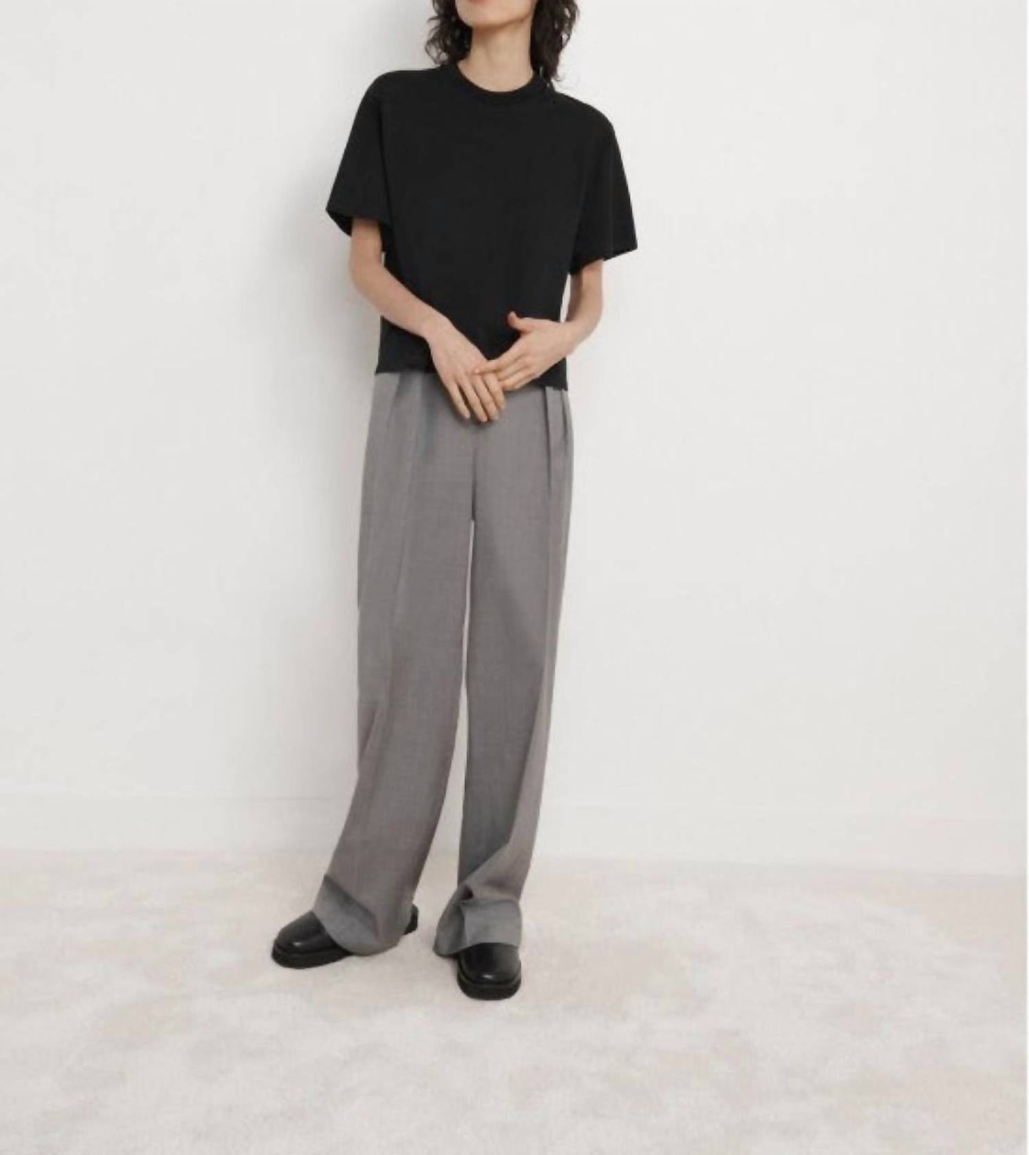 Loulou de Saison Telanto Cotton T-Shirt in black - women's t-shirt