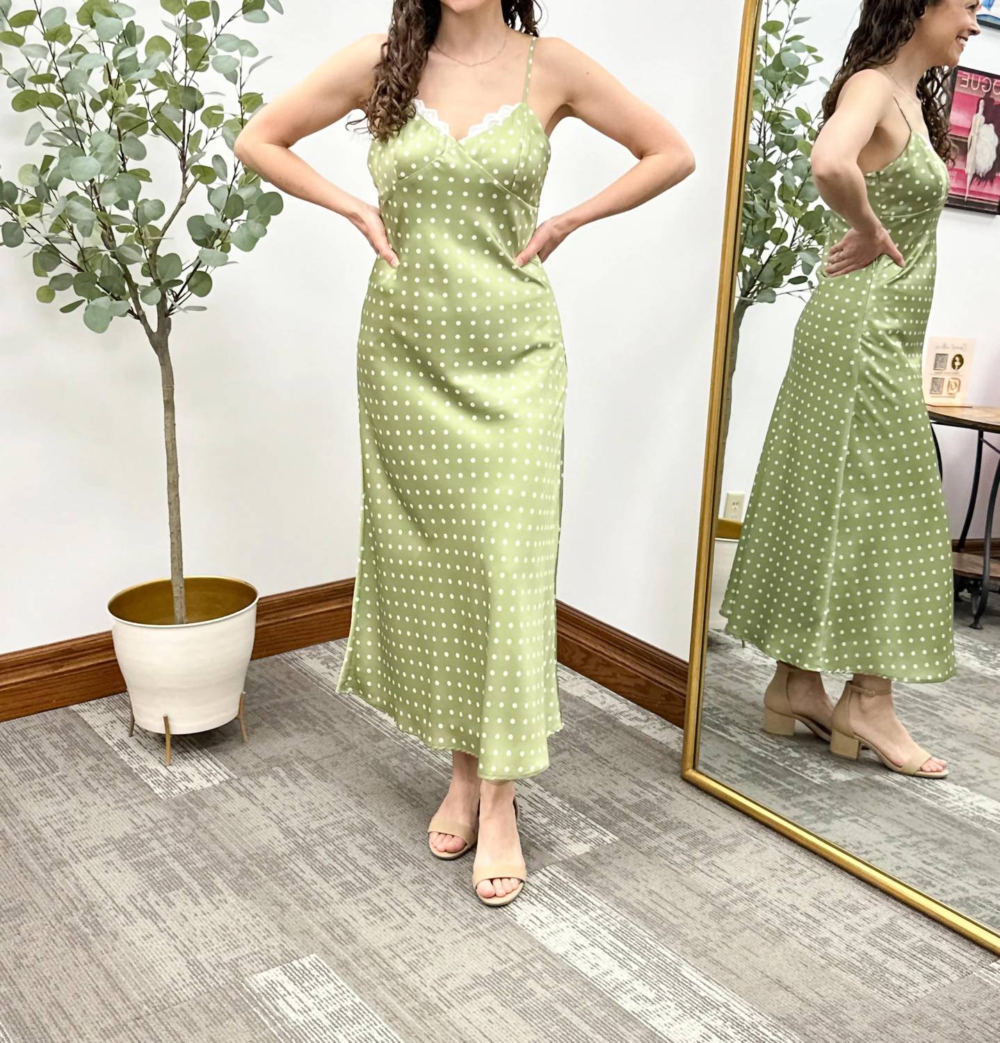 Sunday Edition - Polka Dot Satin Slip Dress