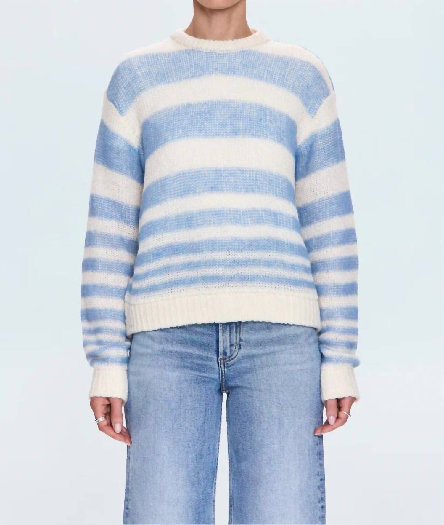 PISTOLA Moa Stripe Sweater in blue gradient - women's sweater