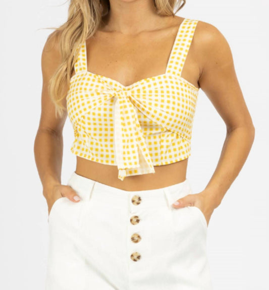 PLAID KNOTTED CROP TOP