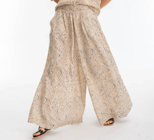 Lanhtropy - SABI METALLIC LINEN PANTS - SNAKE PRINT