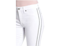 7 For All Mankind - High Rise Skinny Glitter Side Stripe Jean