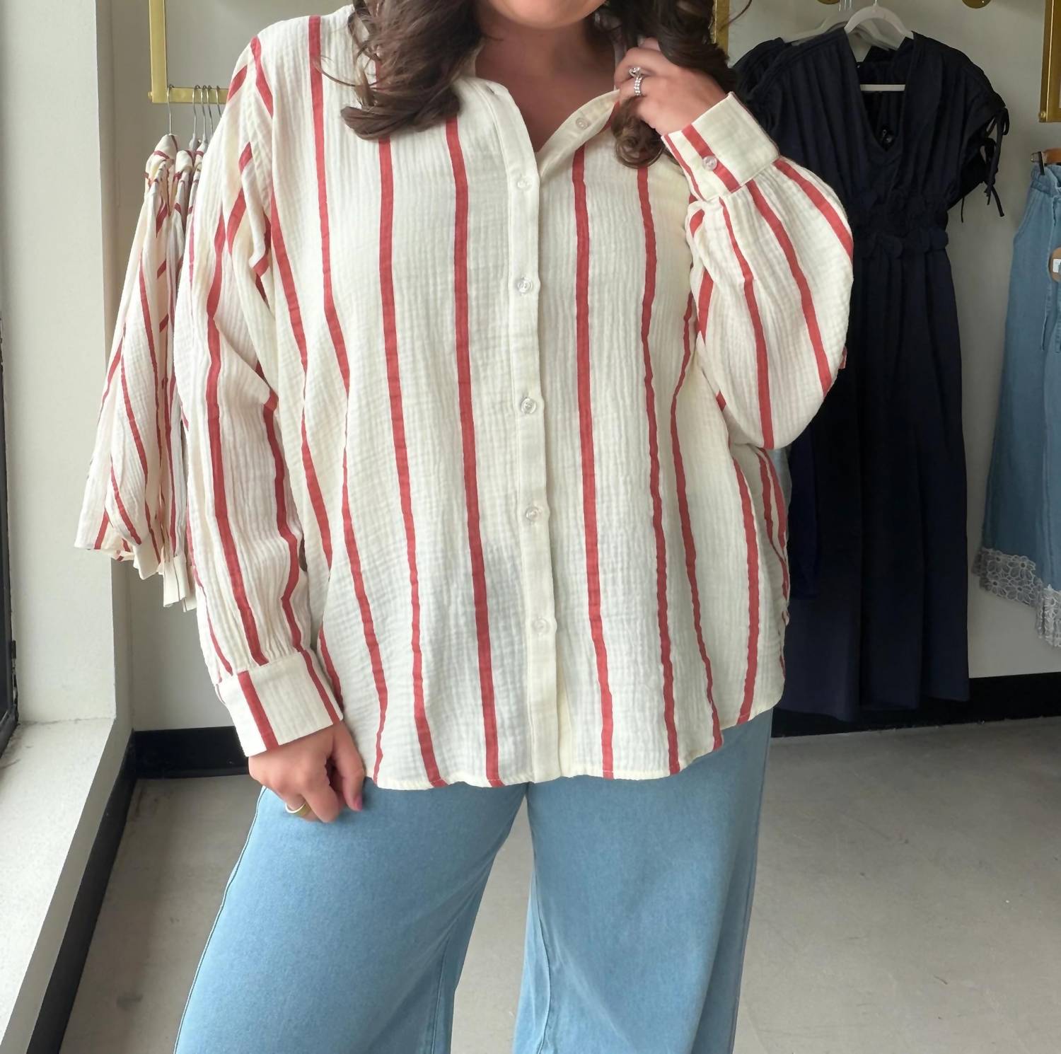 Sunday Edition - Women's Stripe Gauze Top