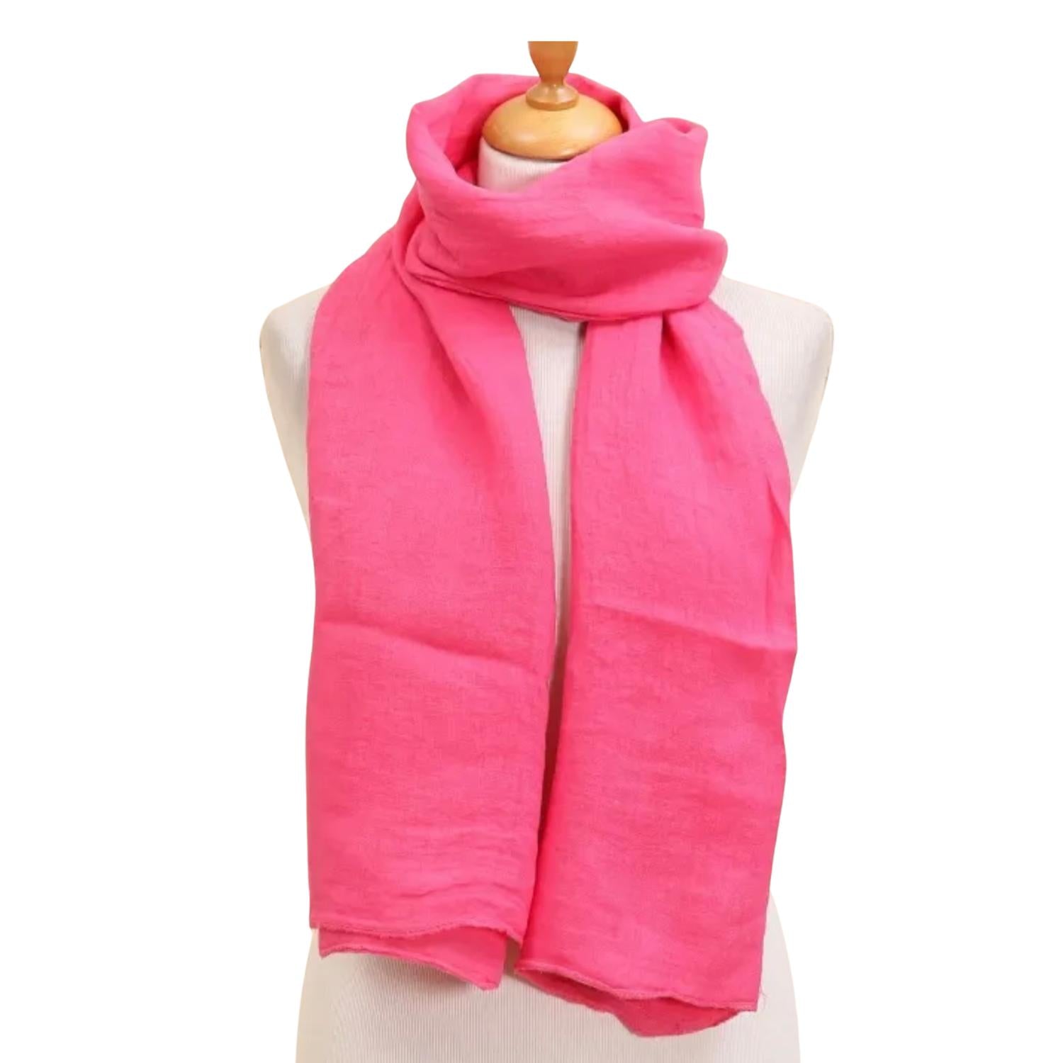 Made in Italy Women's Sheer Linen Scarf in italy women s sheer linen scarf in fushia - women's scarf
