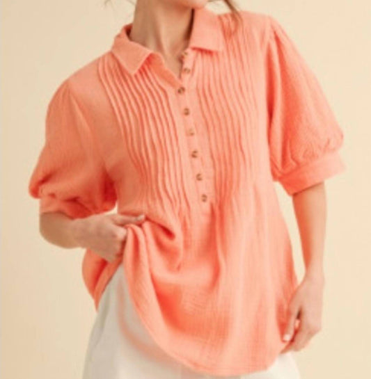 Jodifl - Cantaloupe Gauze Top