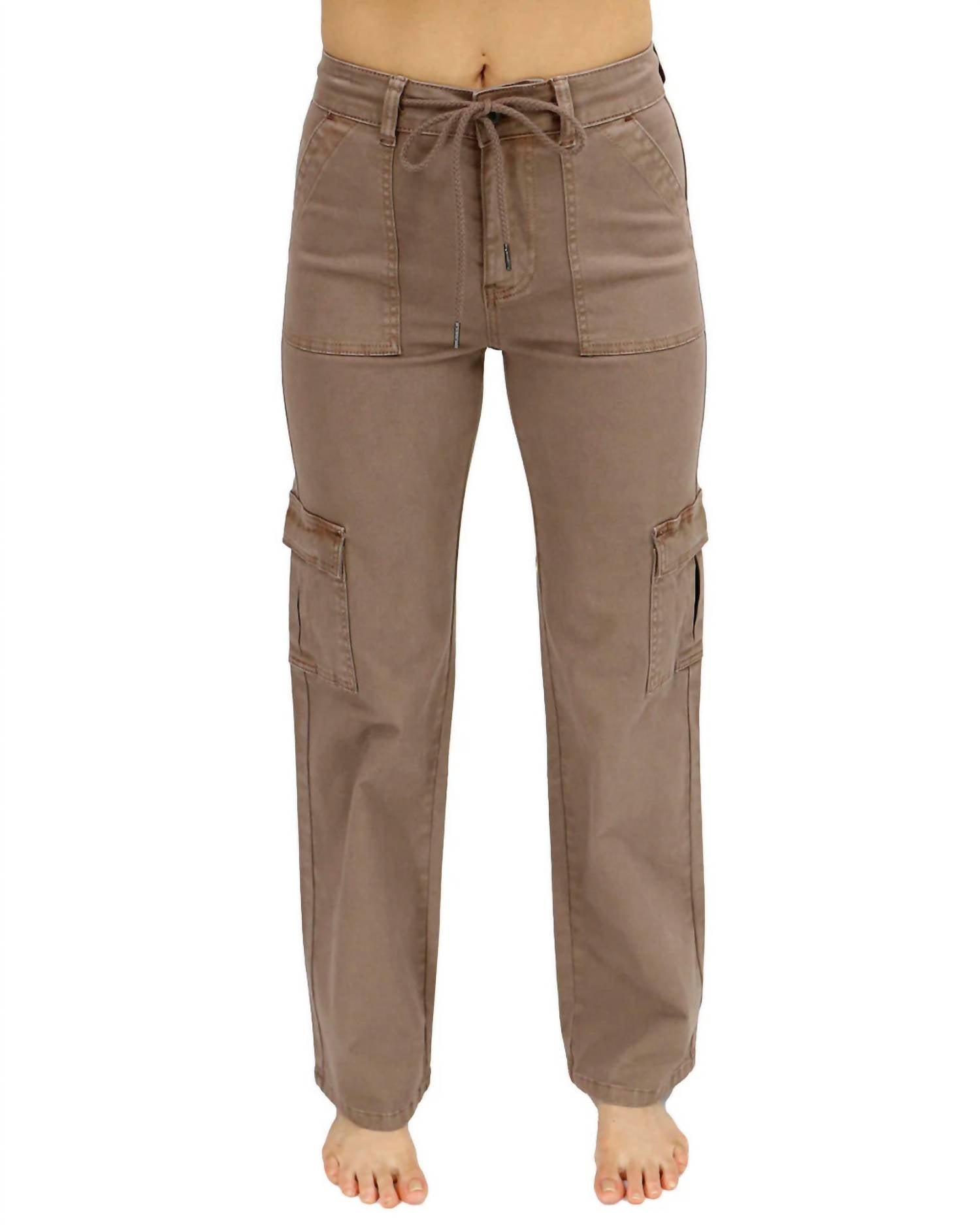 Grace and Lace Women's Sueded Twill Cargo Pants in caribou - women's pants