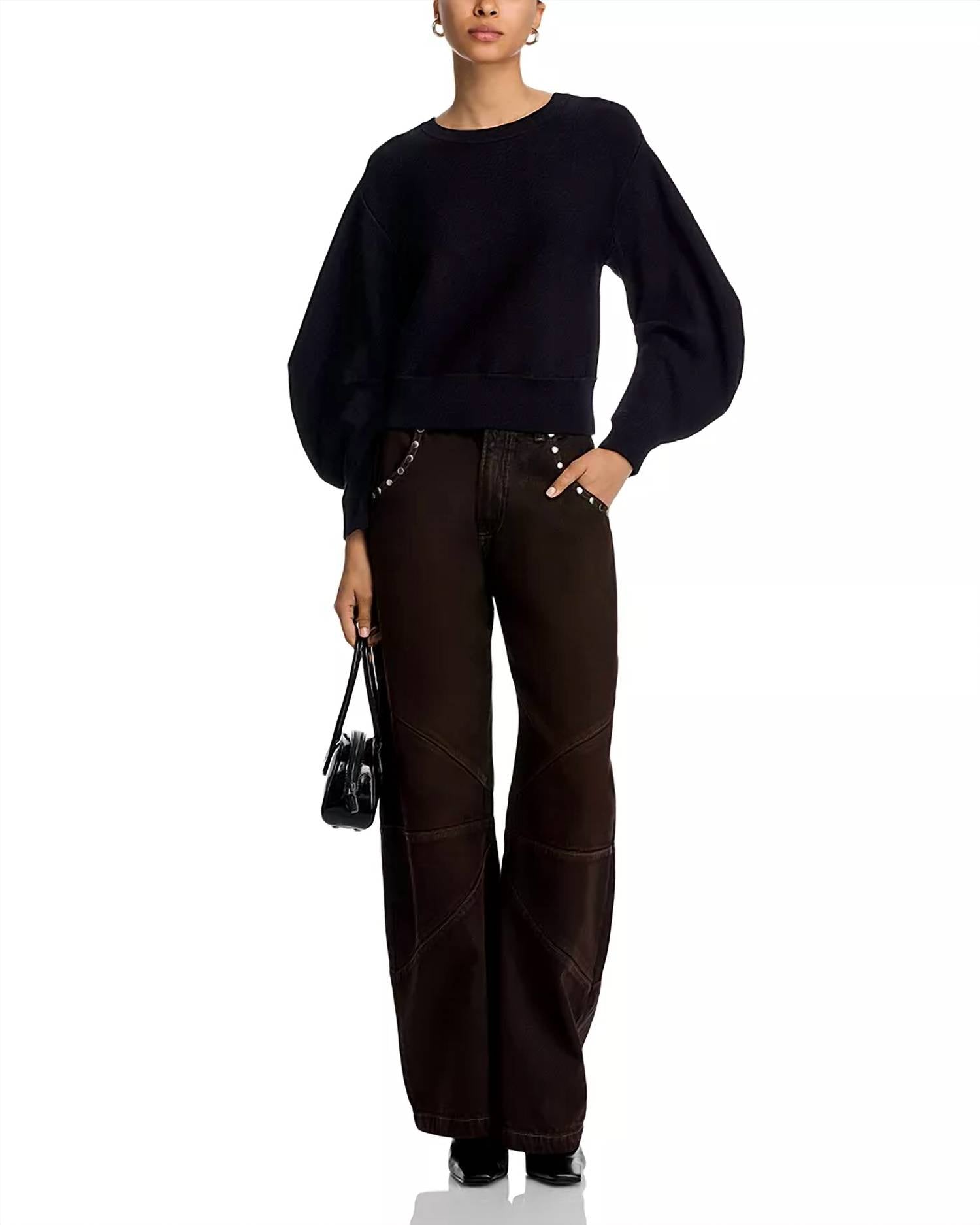 Steve Madden - Rosina Fine Rib Balloon Sleeve Sweater