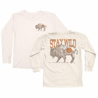 TINY WHALES Kid's Stay Wild Long Sleeve Tee in natural - kids' long sleeve top - alternate view