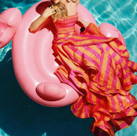 Ava Presley Striped Ruffle Mermaid Prom Dress in orange pink - women's dress - view 4