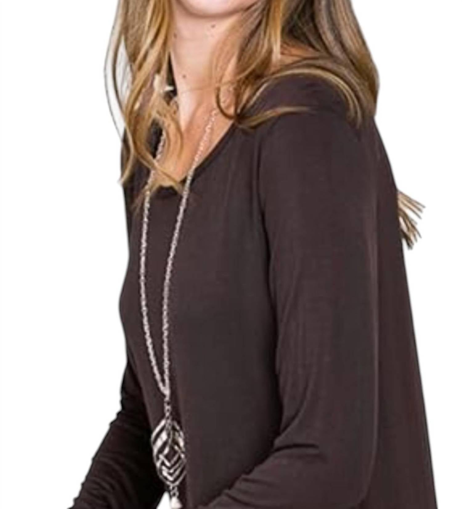 Emma'S Closet - Modal Long Sleeve Round Neck Top