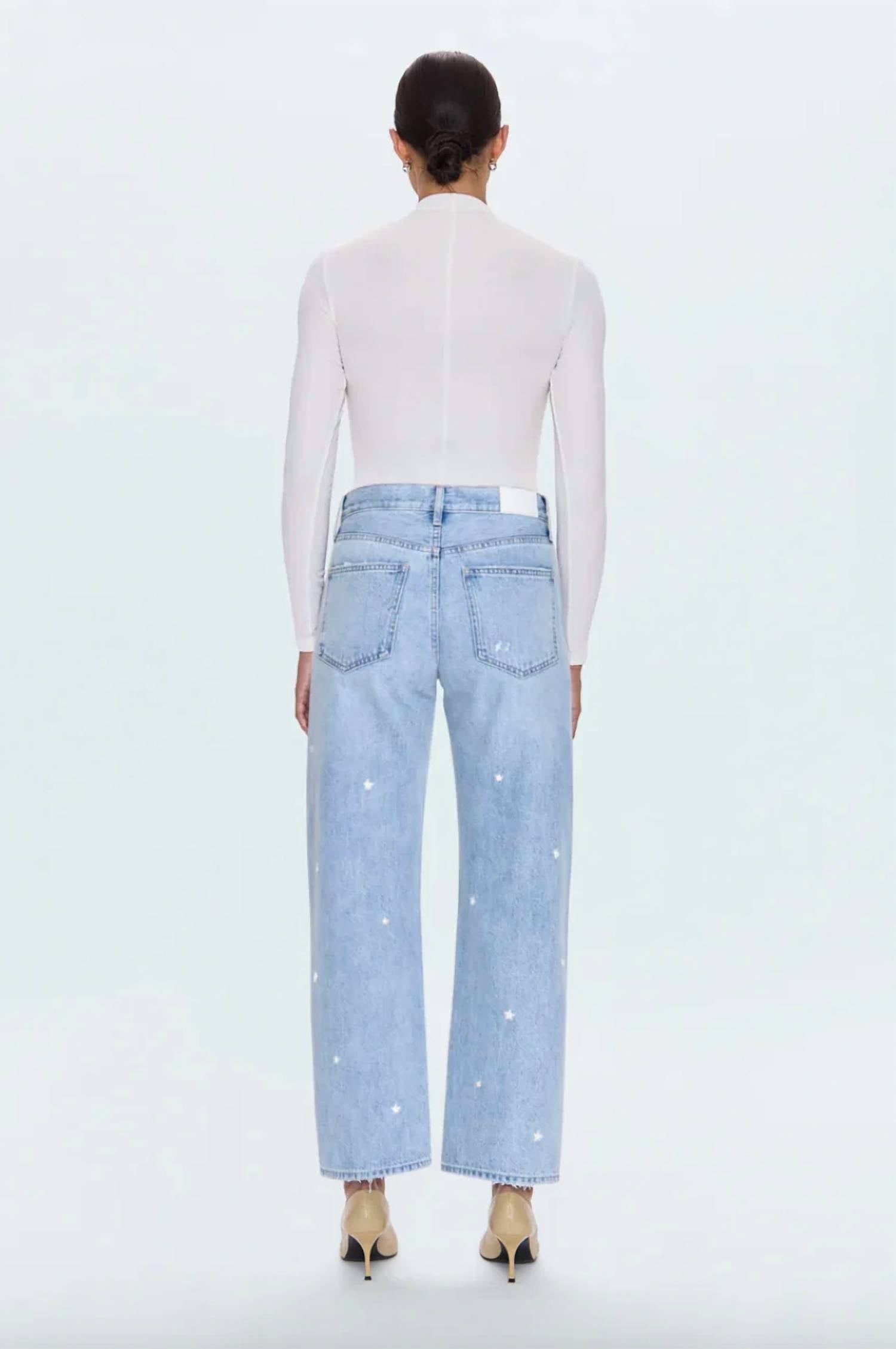 Pistola - Women's Lexi Mid Rise Bowed Straight Denim