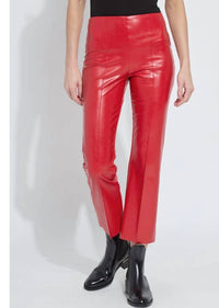 Lysse ANKLE ELYSSE VEGAN LEATHER (27.5" INSEAM) in extra ordinary red - women's pants