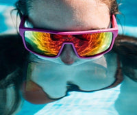 Far Out Sunglasses - Polarized Retros Pink Lens
