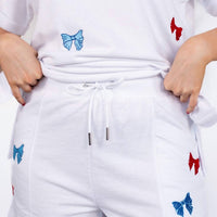 The Royal Standard Patriotic Bows Shorts in white - women's shorts - detail view