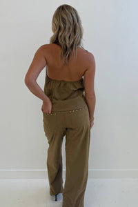 Blue Blush - Wide Leg Suede Pants