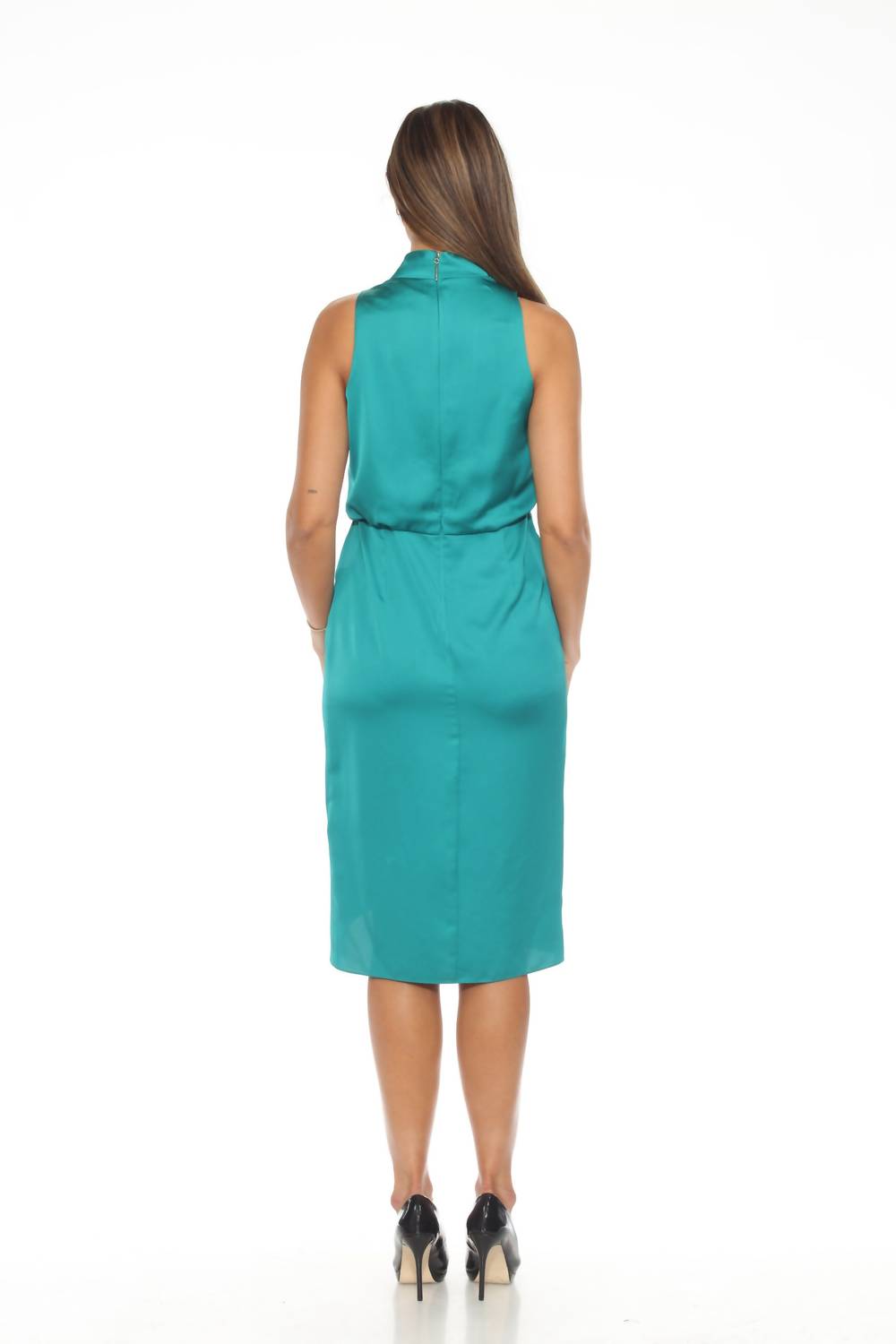 Joseph Ribkoff - Women's Cowl Neck Satin Midi Dress