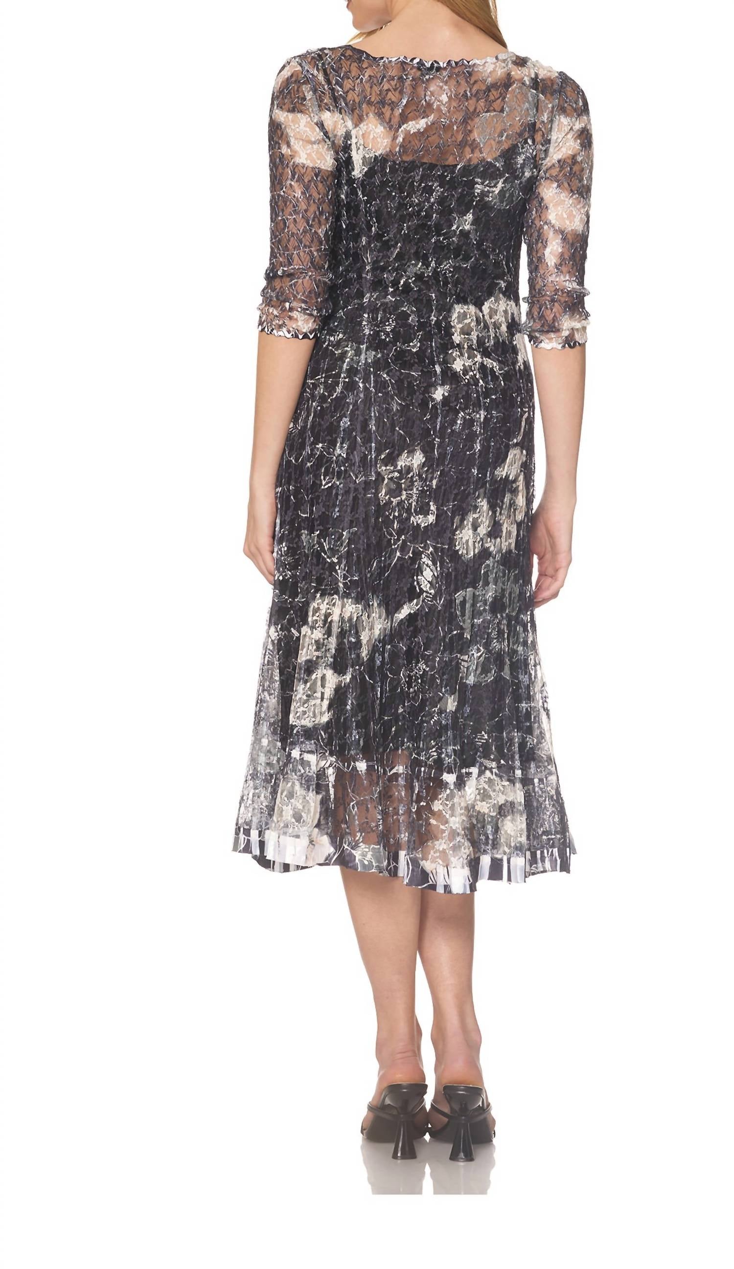 Komarov - Lace Three-quarter Sleeve Dress