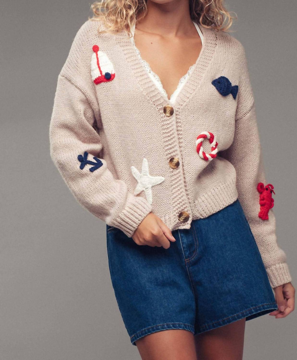 Urban Daizy - Crochet Patch Cardigan
