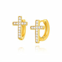 Ellie Vail - Women's Ridge Cross Huggie Hoop Earring