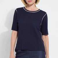 Lysse Odessa Reversible Tee in navy grey - women's t-shirt