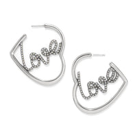 Brighton - Women's Love Script Sparkle Hoop Earrings