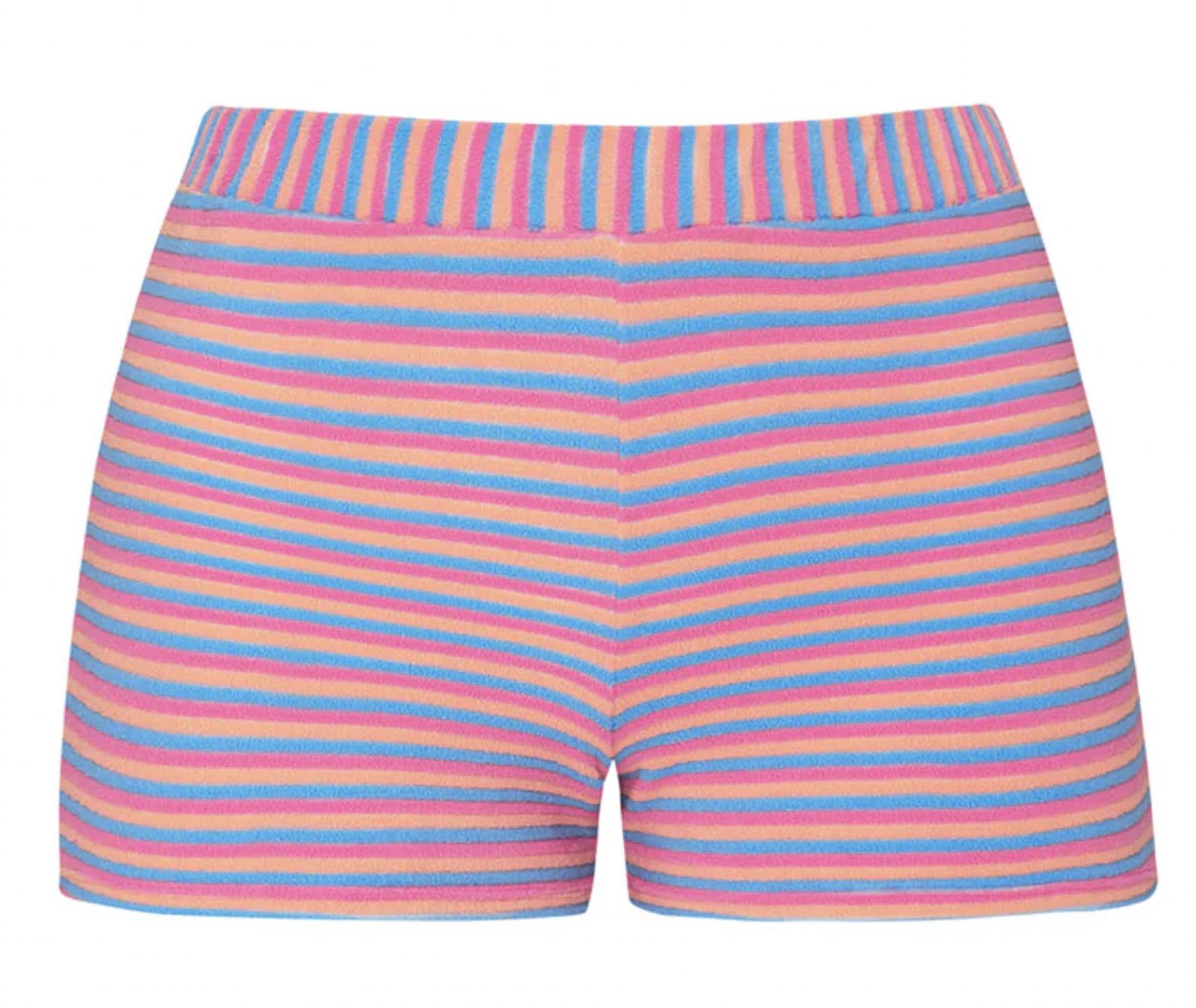 Pq Swim - Ella Stripe Terry Cover-up Shorts