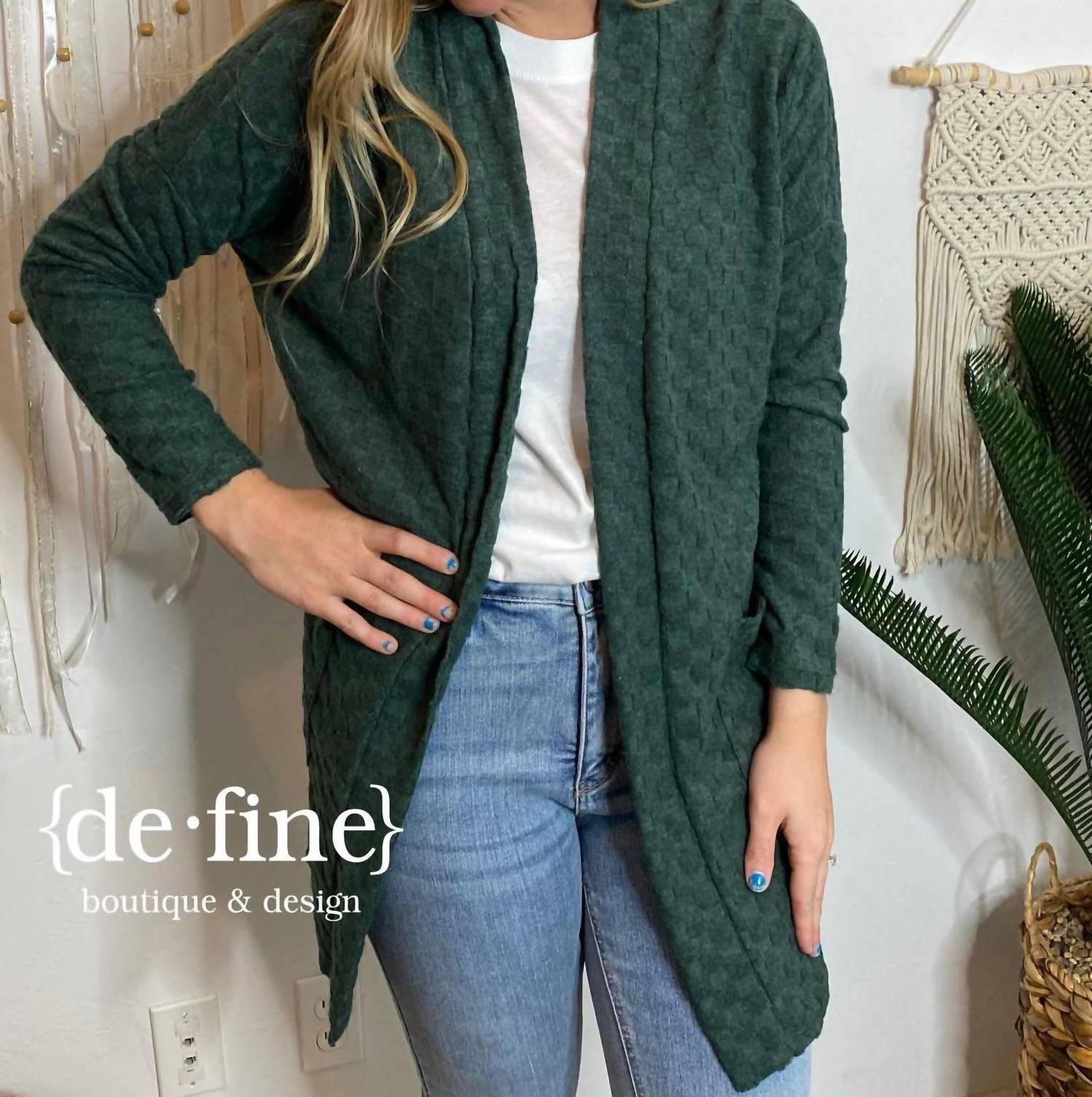 Bombom - Super Soft Check Pattern Lightweight Cardigan