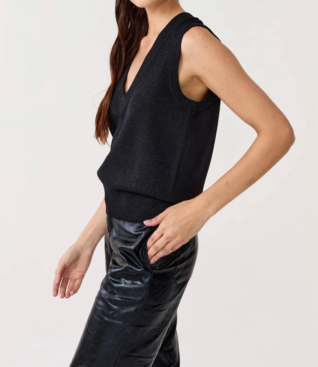 Lanhtropy - Preppy Lurex Knitted Vest