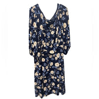 Jessica Howard Cowlneck Long Sleeve Midi Dress - Plus in navy - women's dress - detail view
