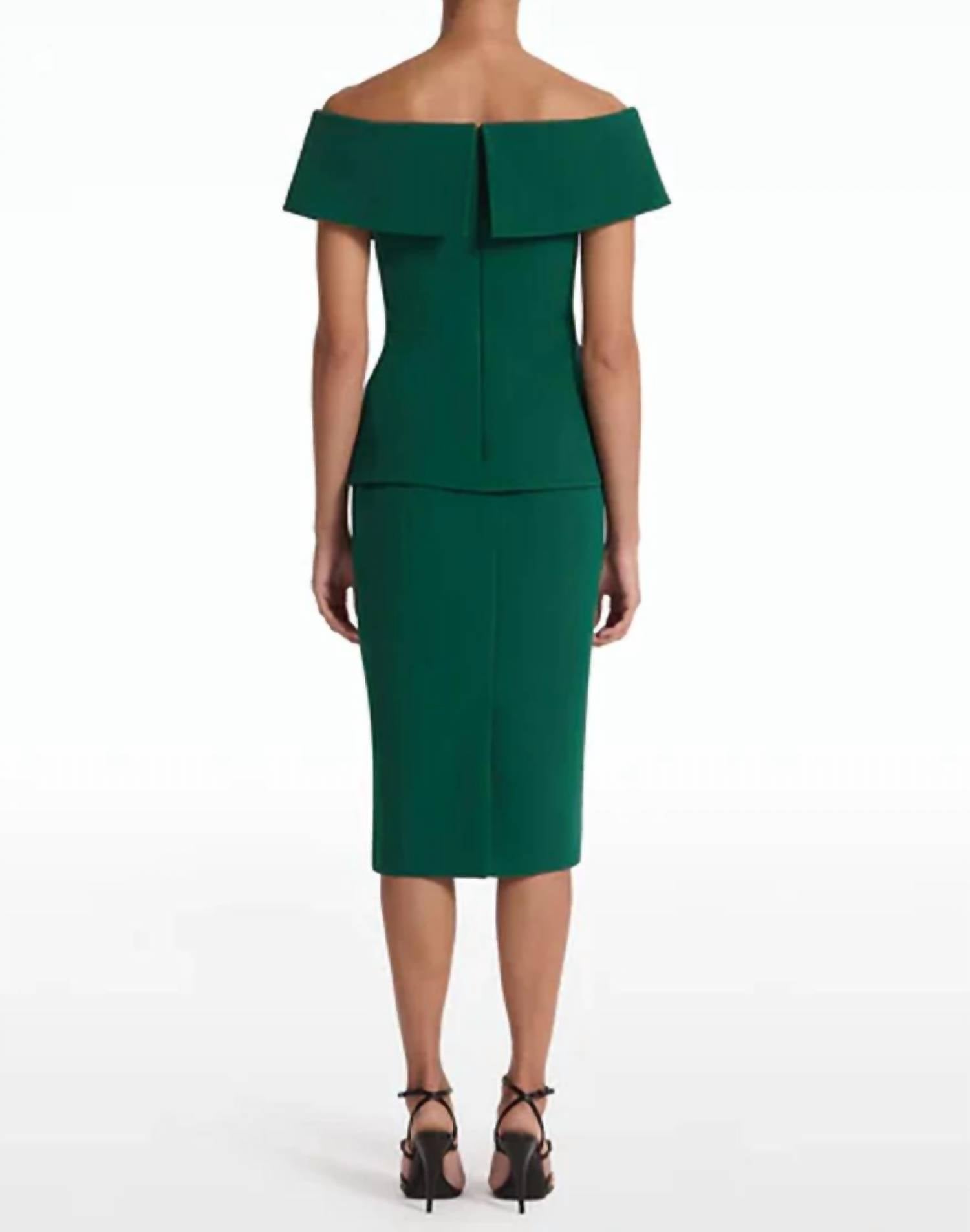 Safiyaa - Eima Crepe Off Shoulder Midi Dress