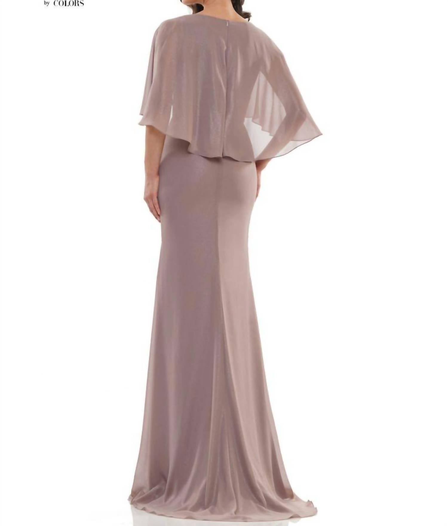 Marsoni By Colors - Sophisticated Crewneck Chiffon Gown