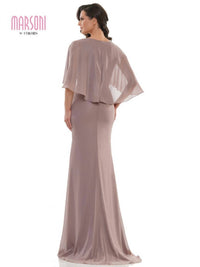 Marsoni By Colors - Sophisticated Crewneck Chiffon Gown
