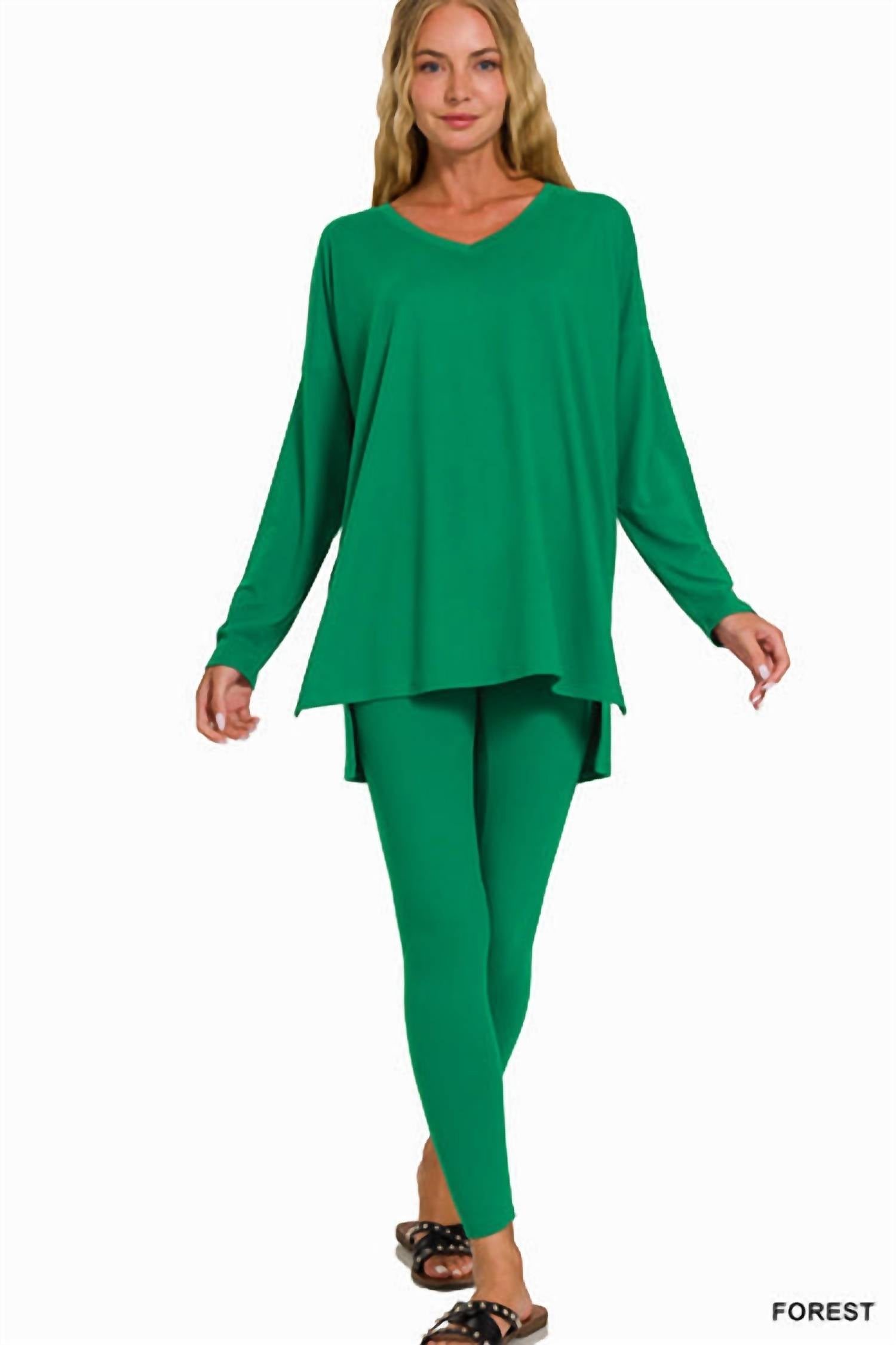 Zenana - V Neck Lounge Sets