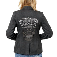 Hipchik - Crown Skull Pinstripe Blazer