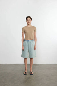 Enza Costa - Essential Perfect Cropped Crew Neck Tee