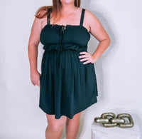 Gilli - Plus Size Sleeveless Ruched Mini Babydoll Dress