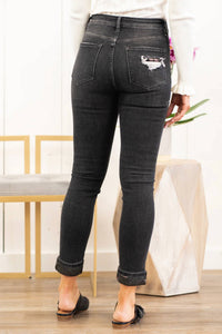 Vervet By Flying Monkey - Hustler Camo Print Cuffed Ankle Skinny Jeans